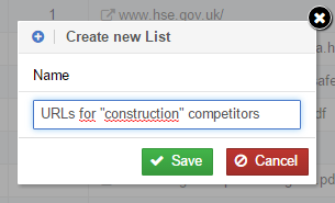 Create a new list: choose a name