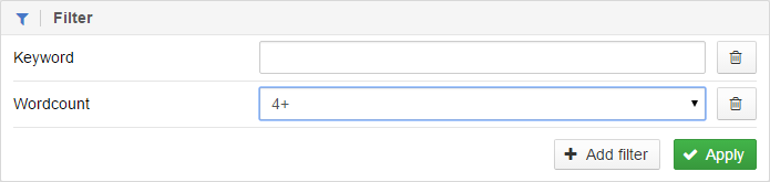 Keyword filter: 4+ words