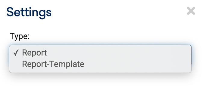 Menu report template