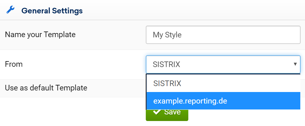 SISTRIX Toolbox: changing the default template for reports