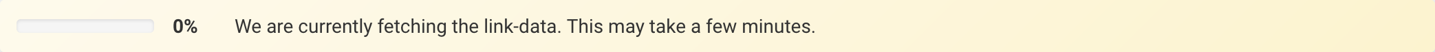 Bar indicating that the Toolbox is currently fetching link data for a domain. A percentage of how much is done is also being shown.