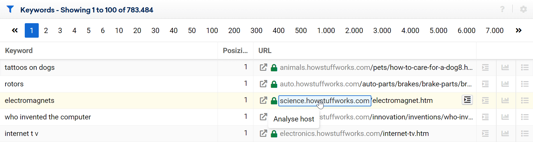 The Toolbox will highlight the part pf URL you can open and analyze