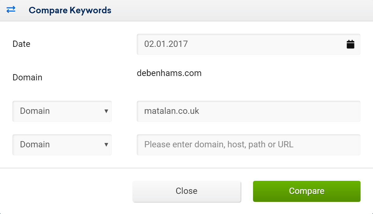 In the input field for common keywords you can add a specific date in the past