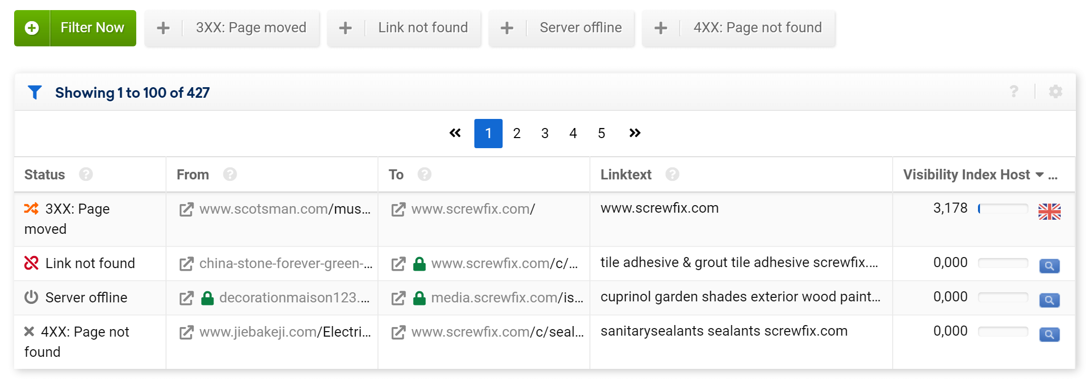 Lost links of screwfix.com