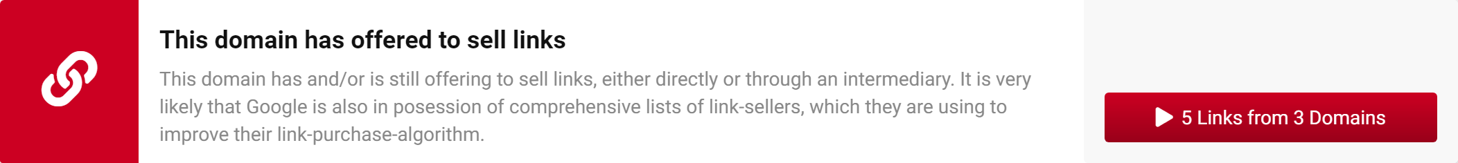 Example of error in LinkRating