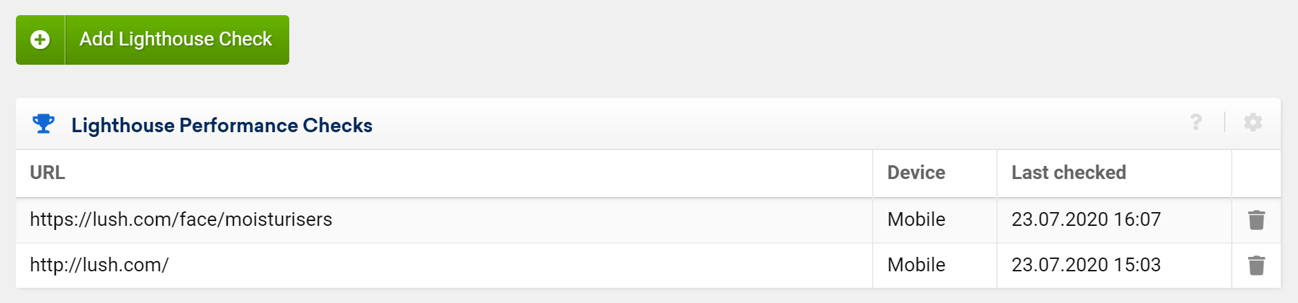 Add other URLs to check in the project settings.