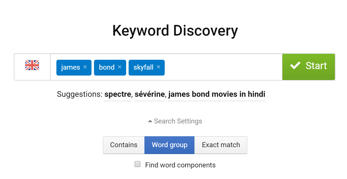 Keyword discovery tool