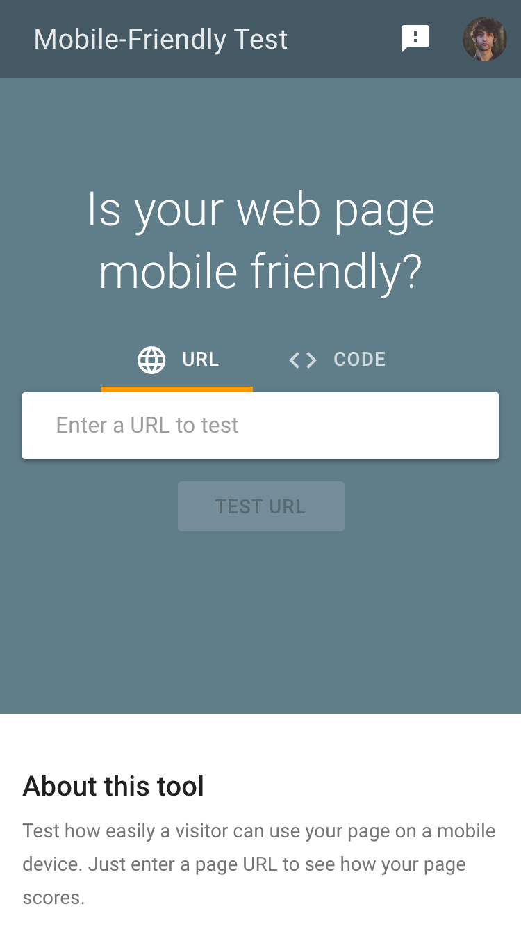 Mobile friendly test tool (image)