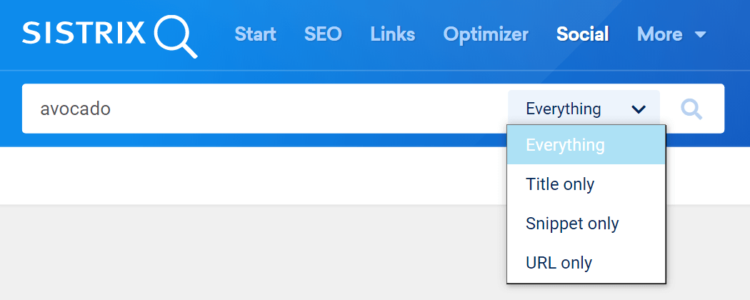 The search bar of the Content Discovery tool