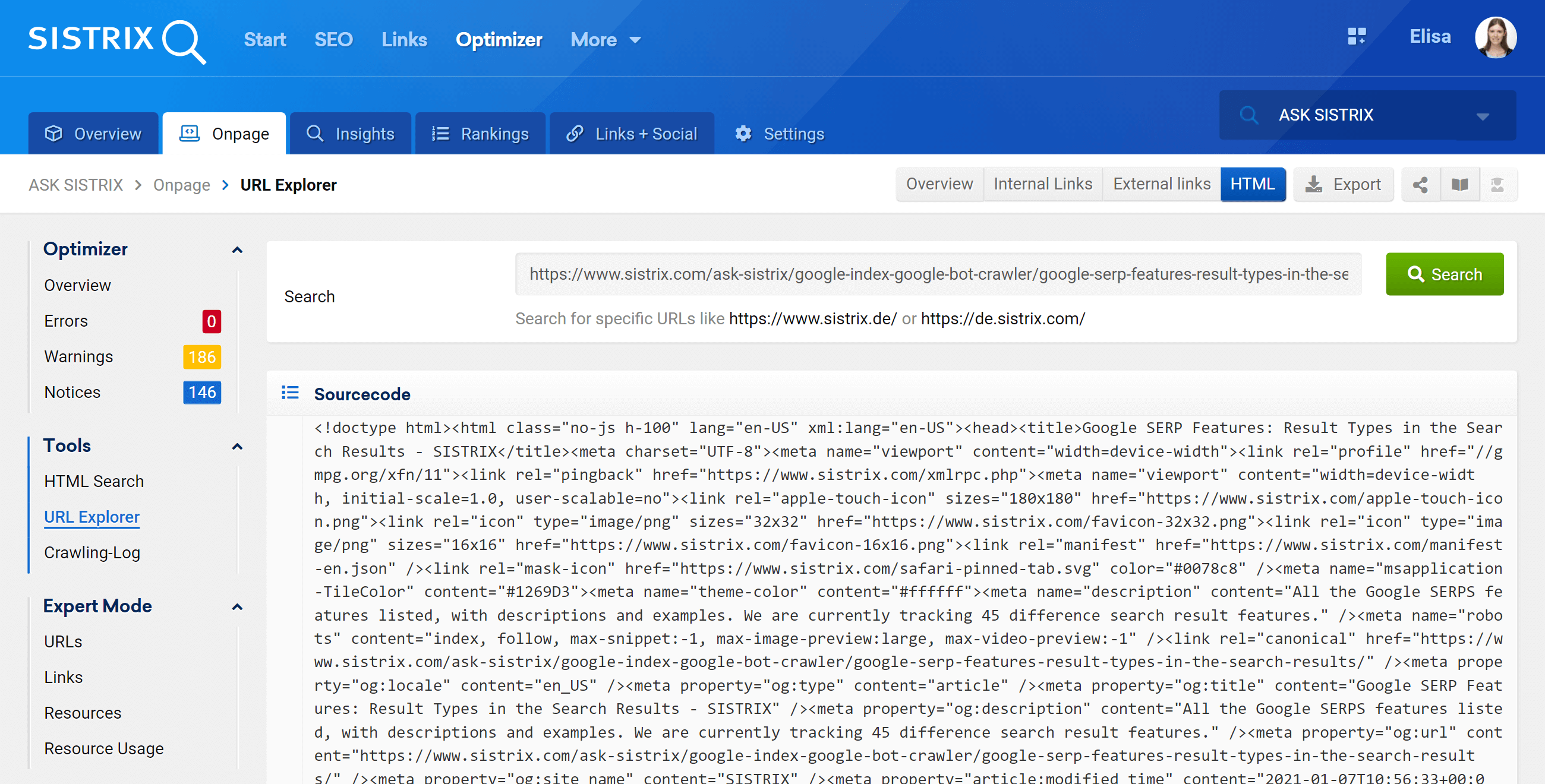 Look at the HTML sourcecode for the URL