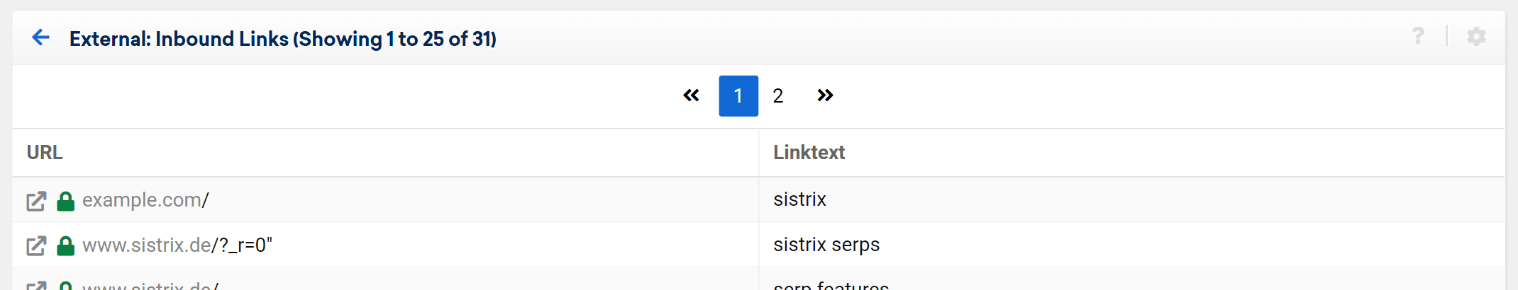 Identify external links pointing to this URL