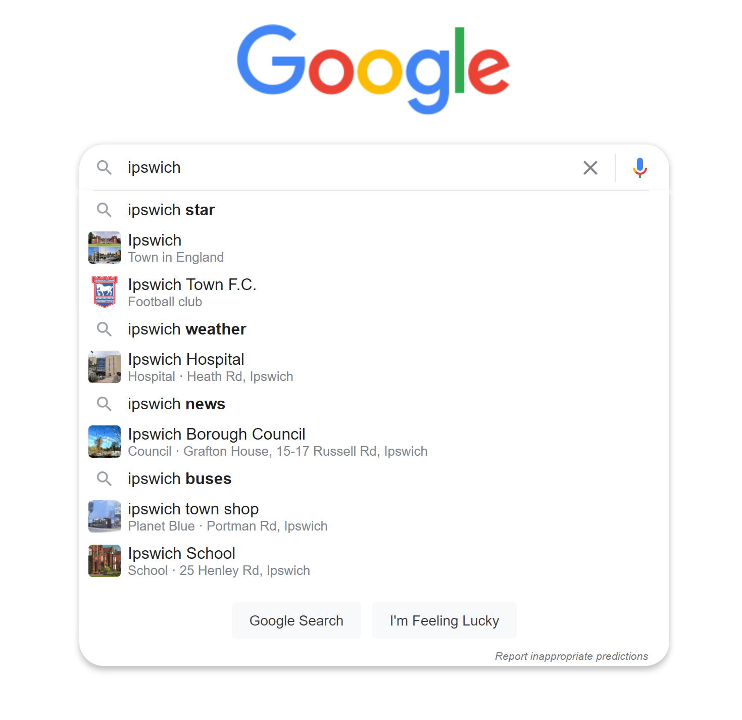 example for Google autocomplete (desktop)