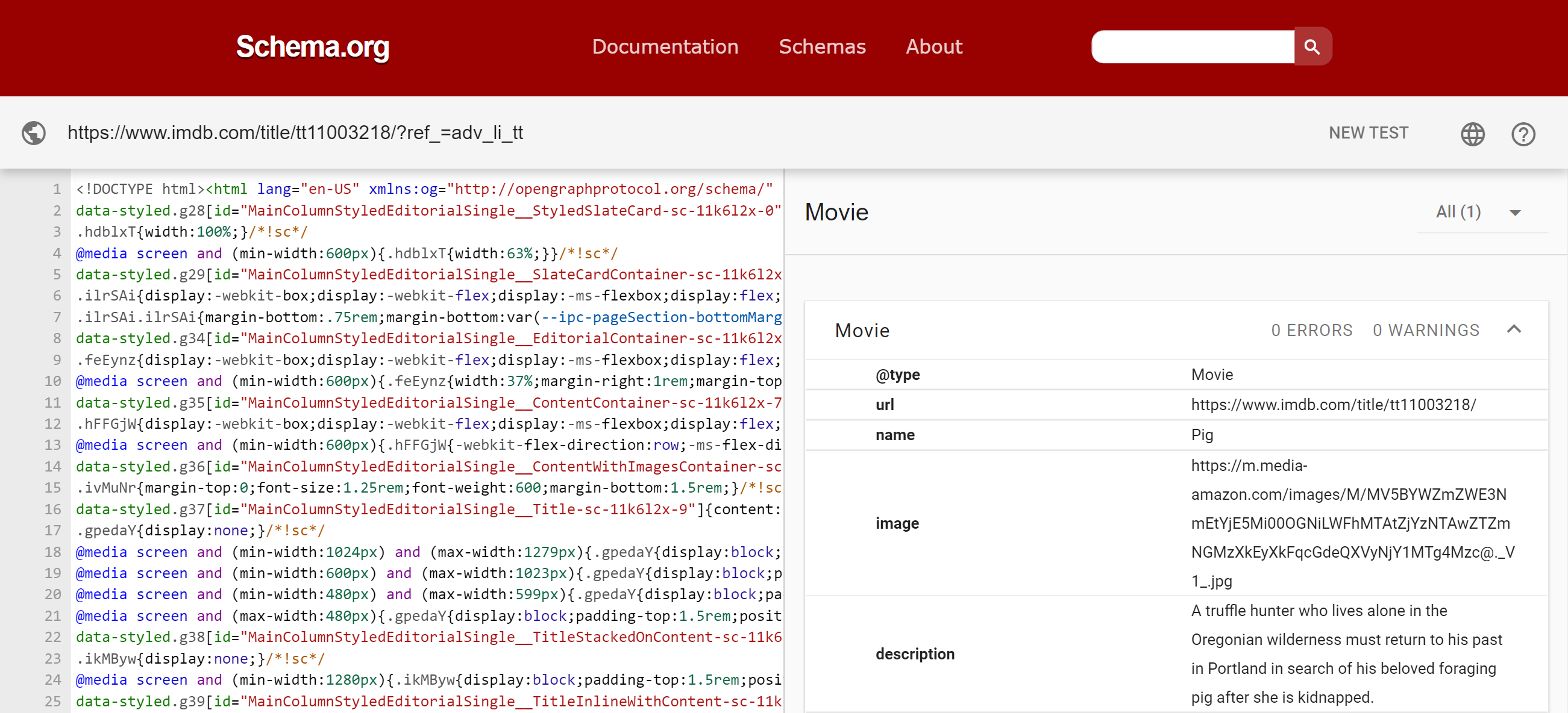 structured data testing tool example