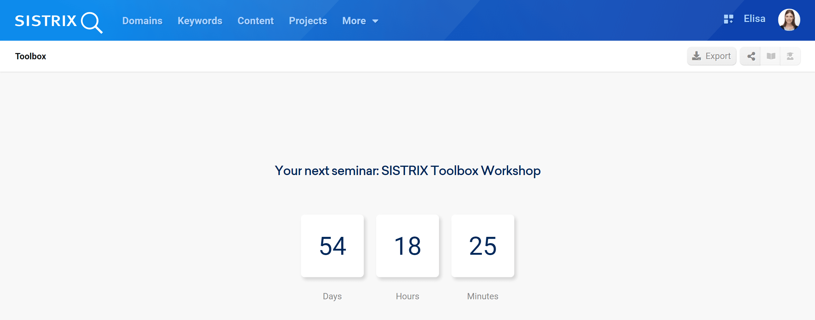 Countdown to the SISTRIX workshop
