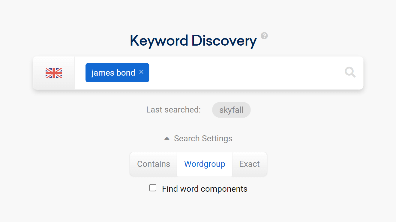 The tool Keyword Discovery