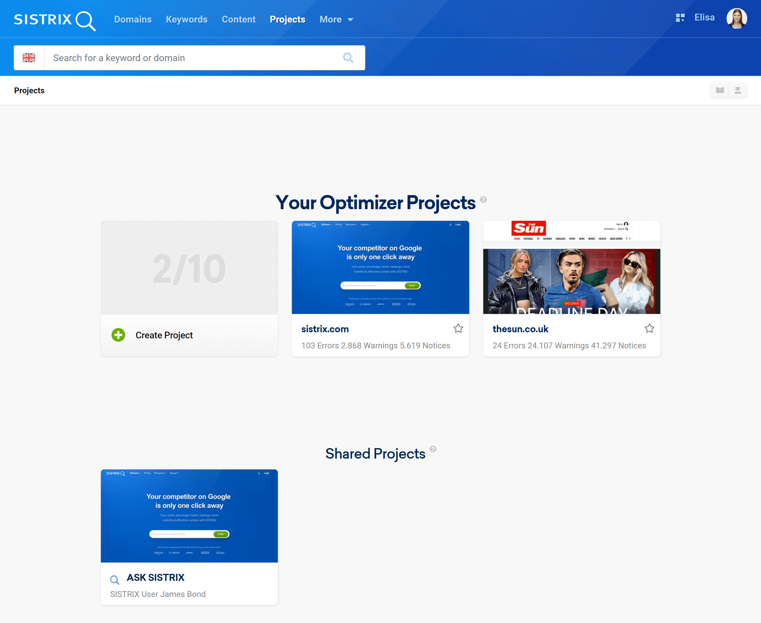 Example of Optimizer projects
