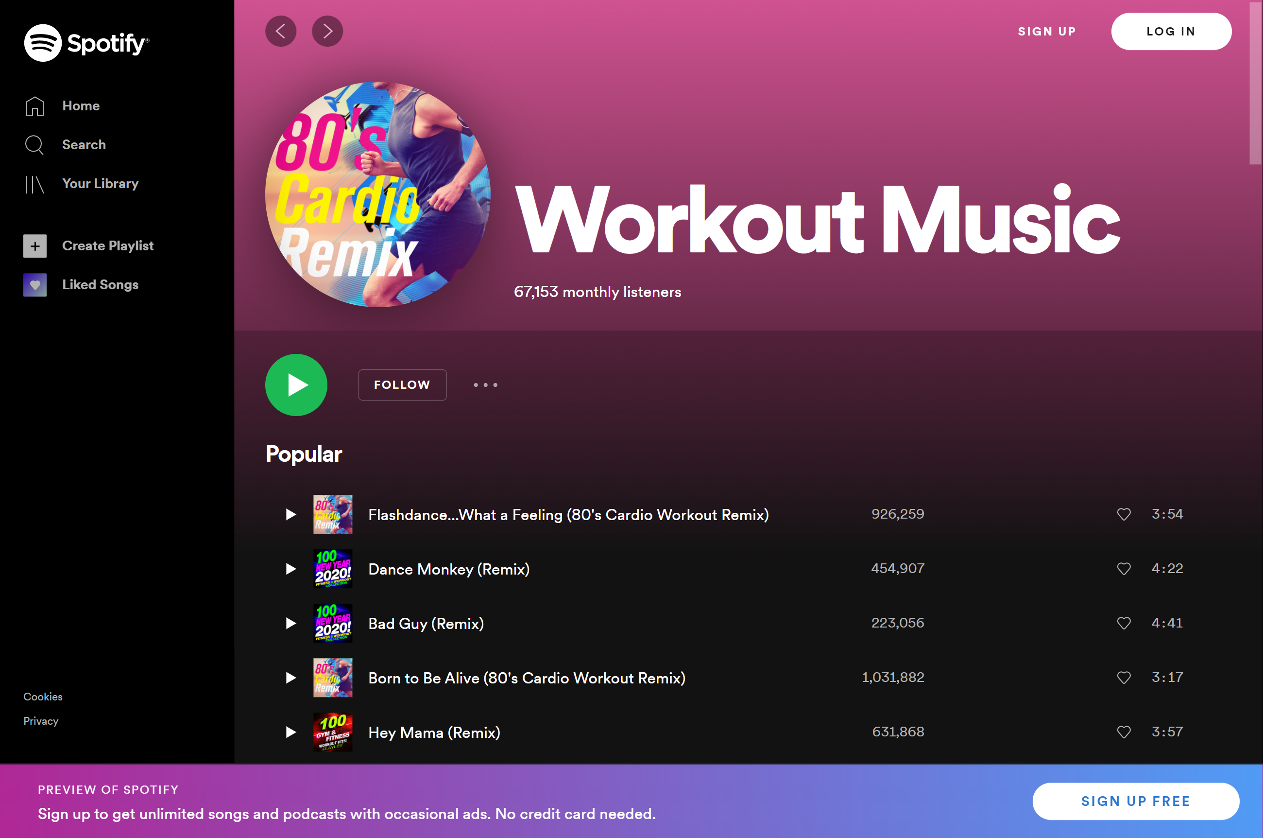 Spotify generic artist page with SEO success