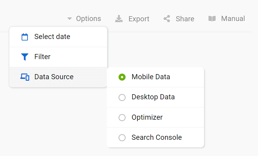 Options of the Keyword table