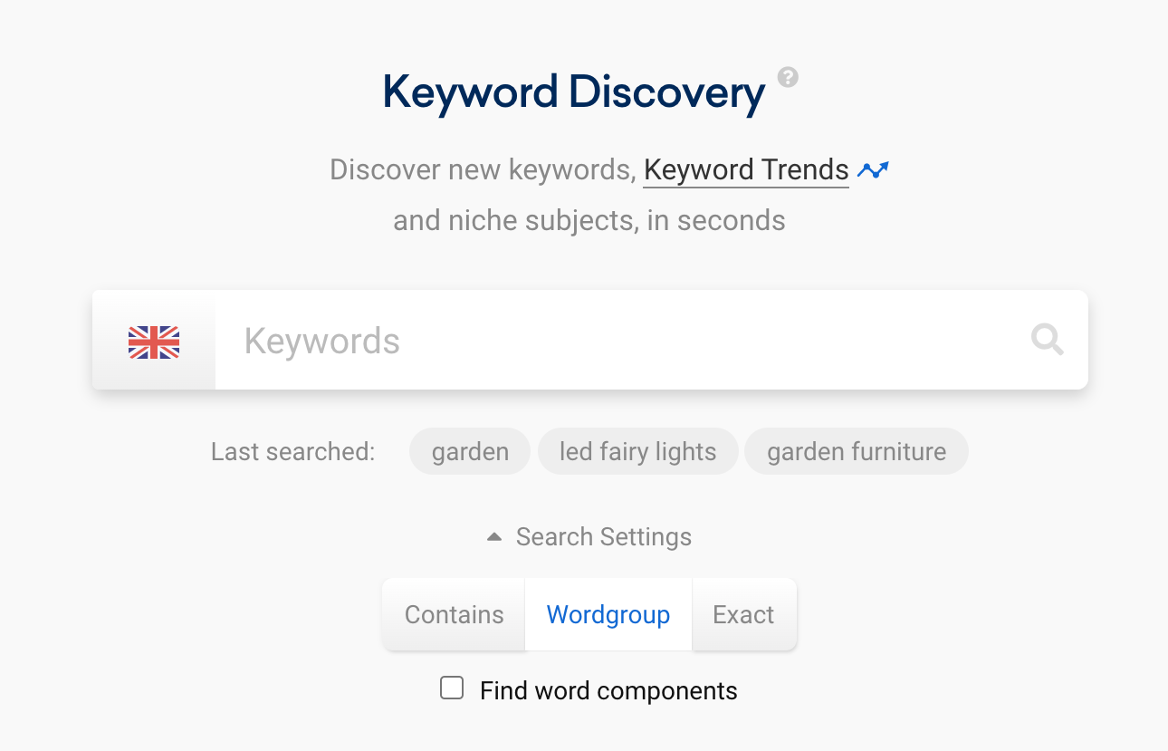 The Keyword Discovery feature in SISTRIX