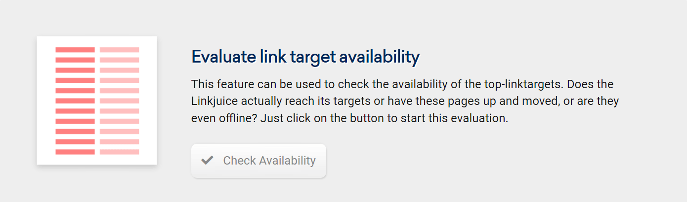 Evaluate the linktarget availability with the SISTRIX Toolbox