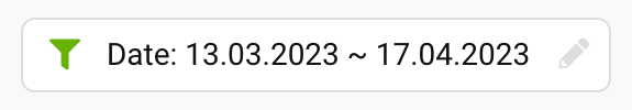 The filter with the dates for the ranking changes. In the example, the period from 13.03.2023 to 17.04.2023 is entered.