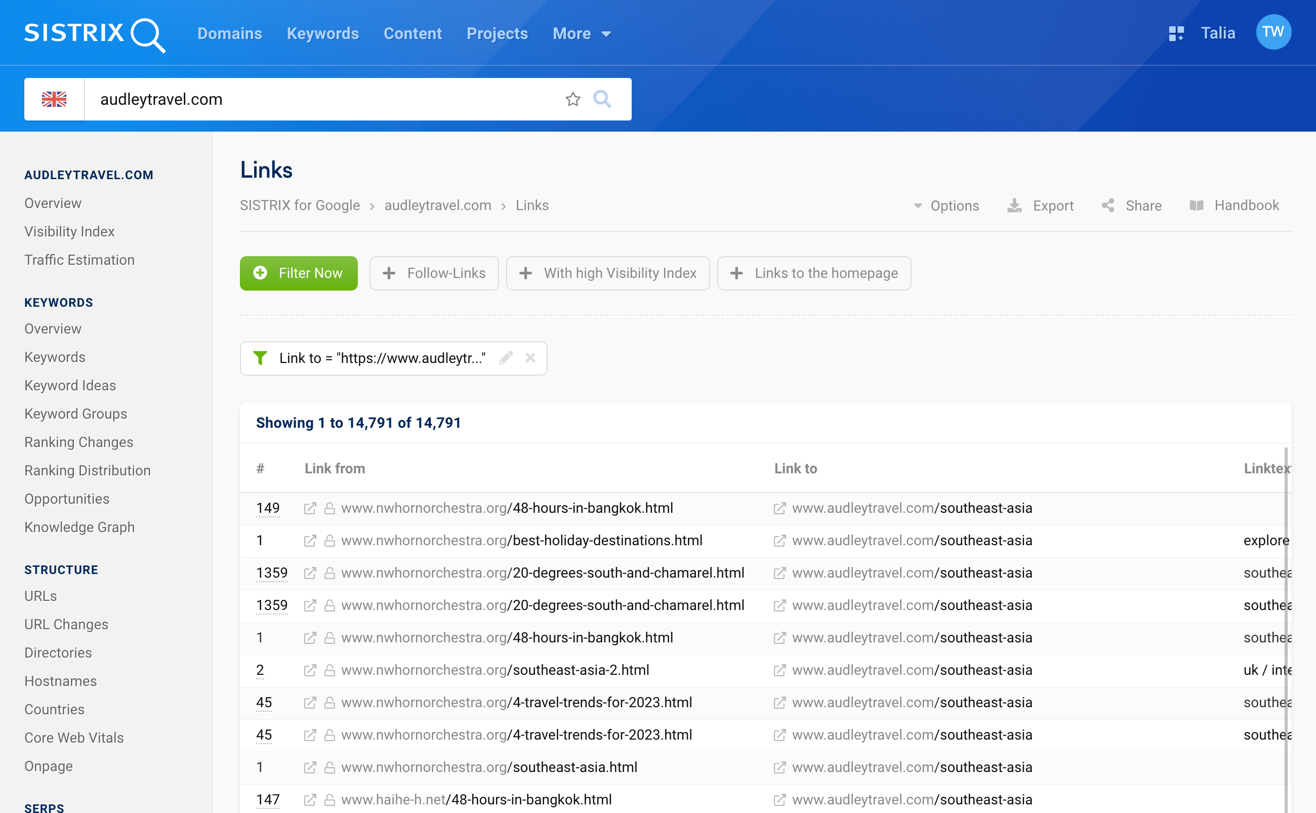 The domains nwhornorchestra.org or haihe-h.net refer to /southeast-asia, for example.