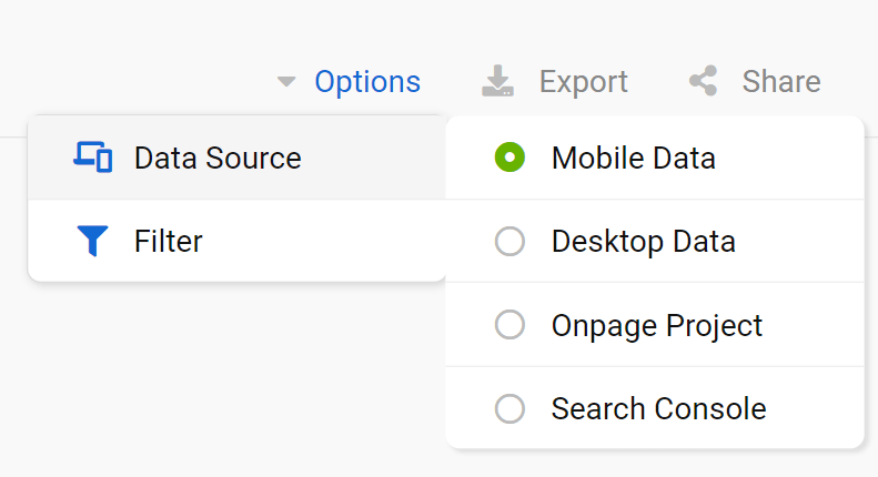 Options of the Keyword table