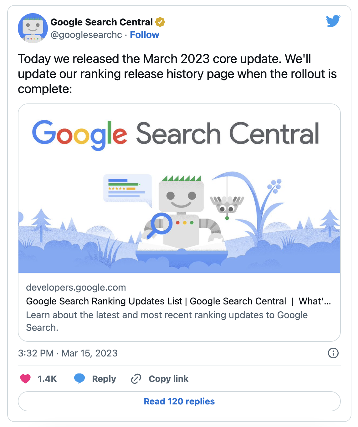What is the Google update 2023?